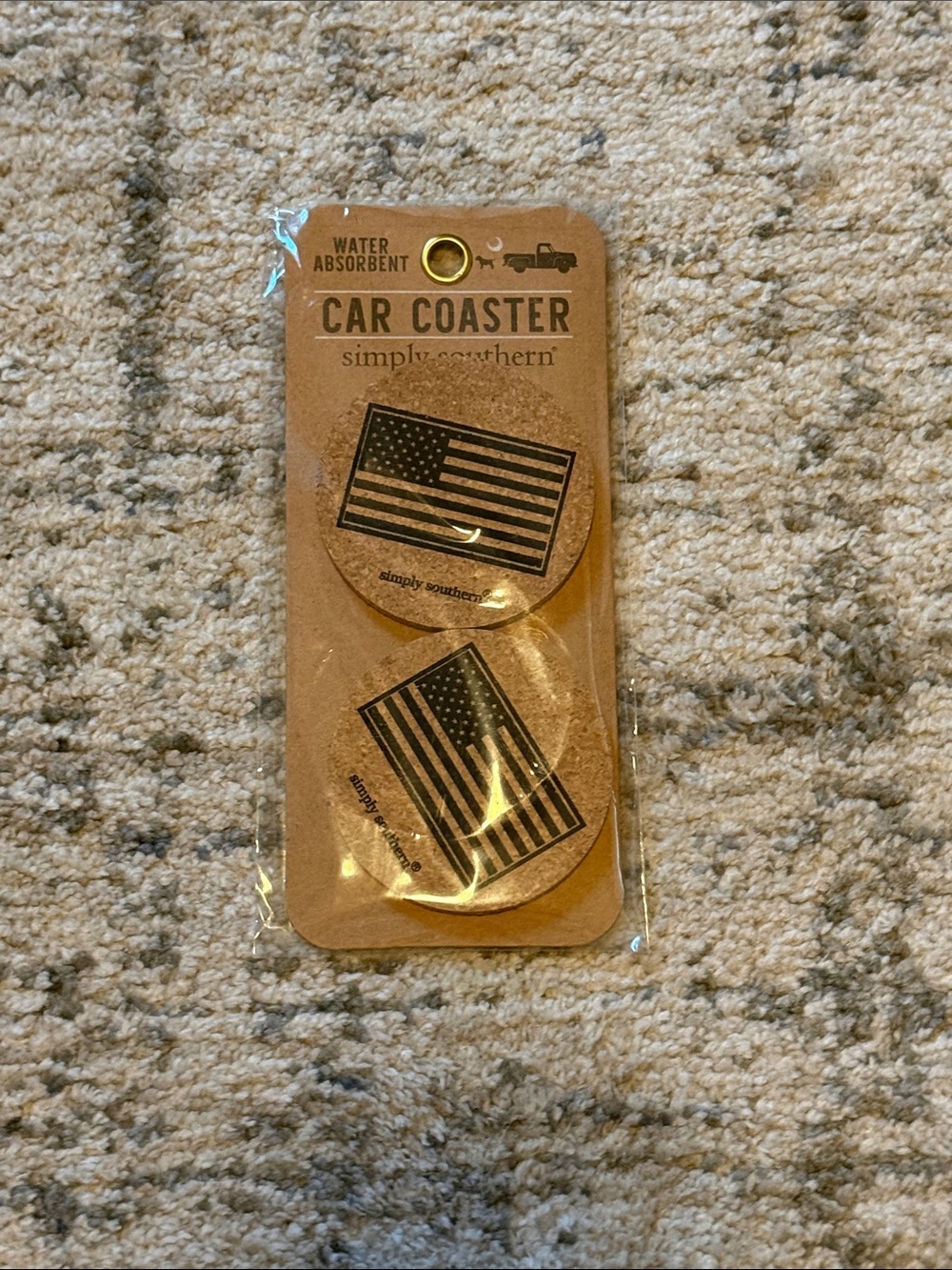 Simply Southern American Flag Car Coasters